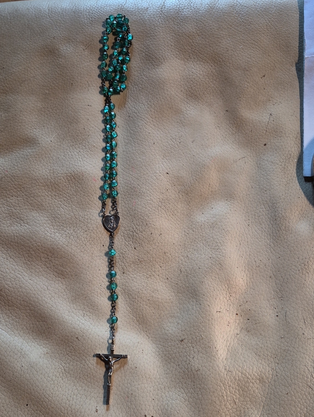 Emerald Green Rosary Necklace